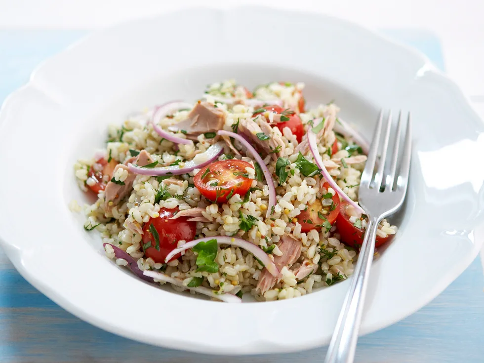 Tuna, lemon and rice salad