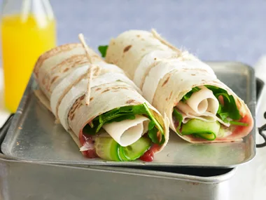 Turkey wrap with cranberry mayonnaise