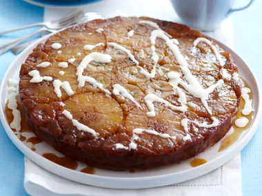 upside-down pineapple and banana cake