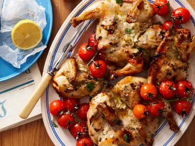 Yoghurt and oregano spatchcock