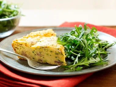 Zucchini and bacon pie