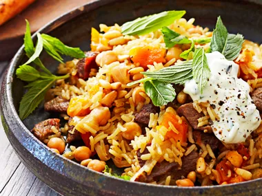 Apricot and lamb pilaf
