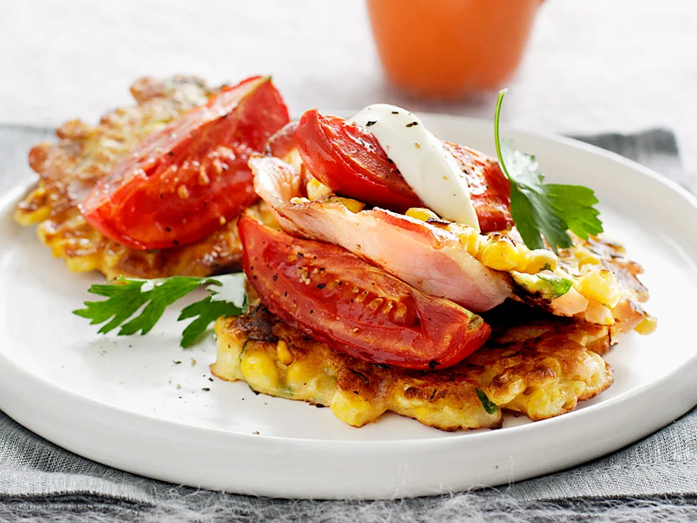 Bacon corn cakes