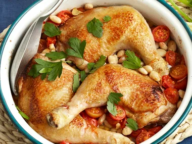 Baked chicken with butterbeans