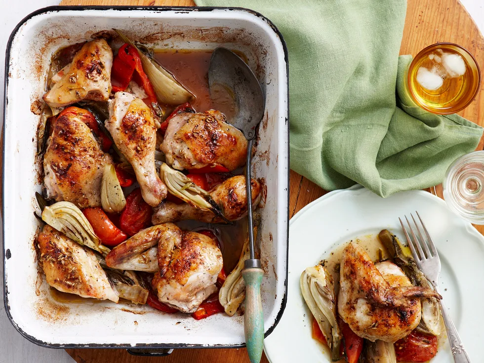 Baked fennel and rosemary chicken