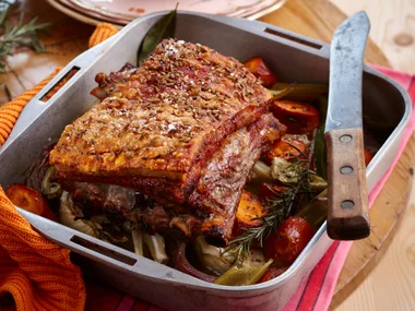 Baked fennel pork belly