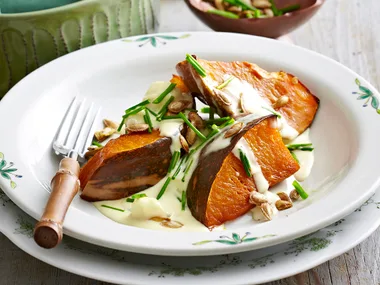 Baked pumpkin and gorgonzola
