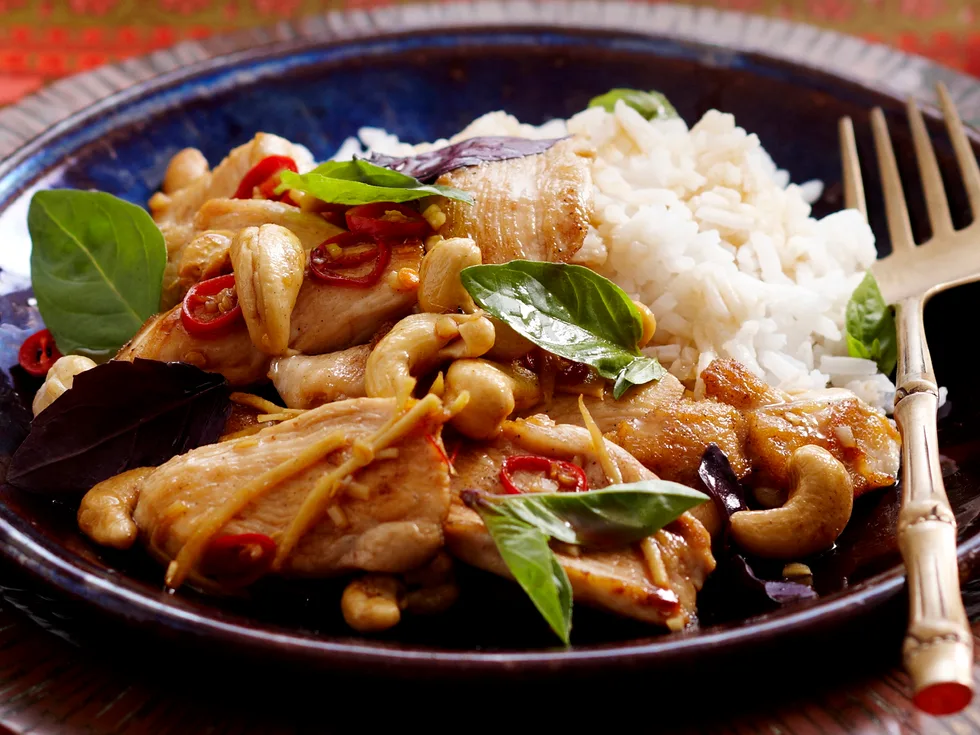 Basil and Cashew Chicken Stir-fry