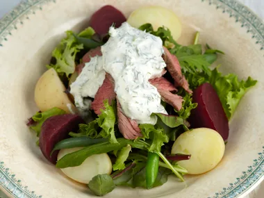Beef, beetroot and potato salad