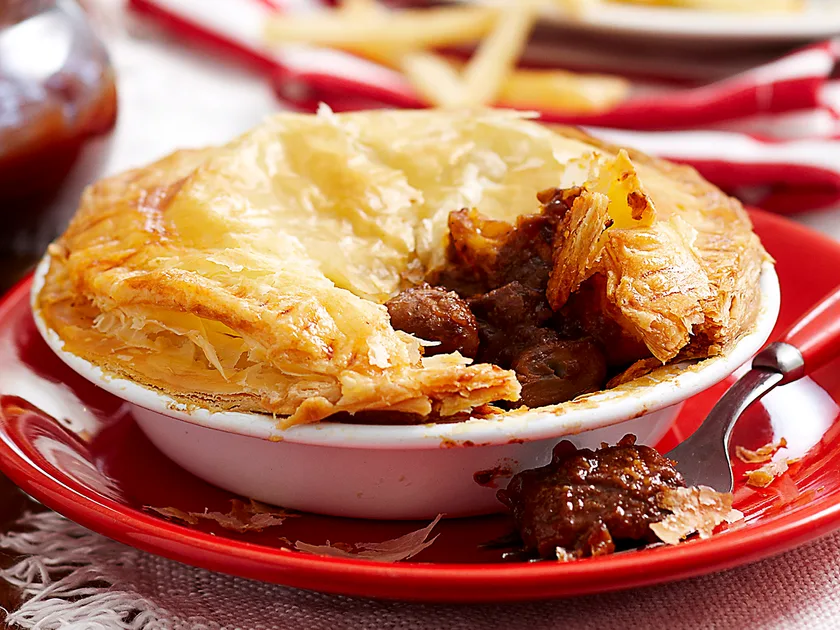 Beef, mushroom and guinness pies
