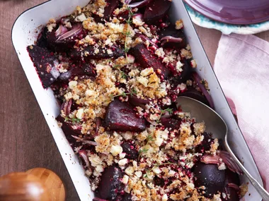 Beetroot and feta crumble