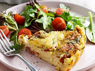 Cabanossi and corn impossible quiche