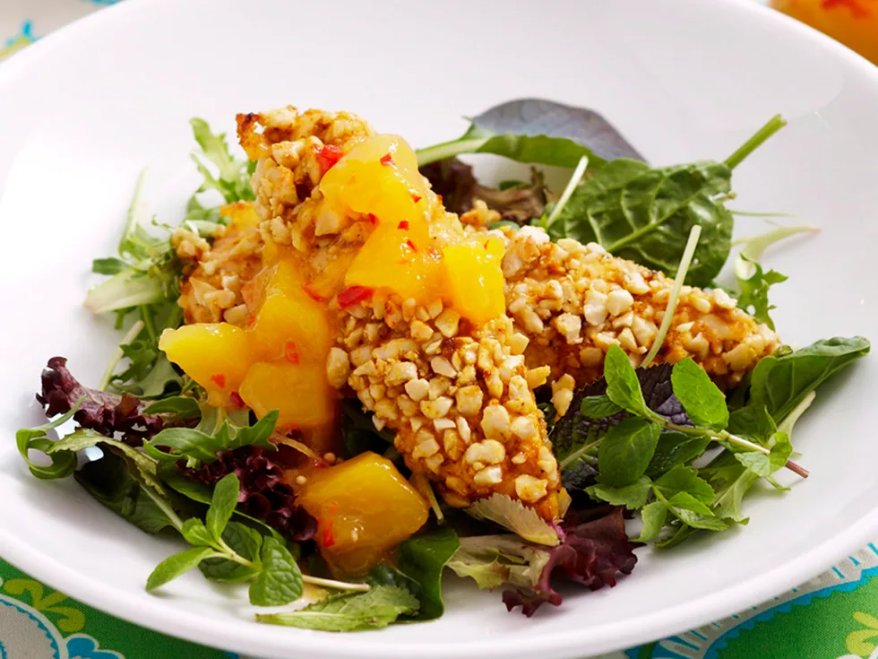 Cashew chicken with mango chutney