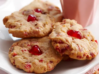 Cherry and nut biscuits