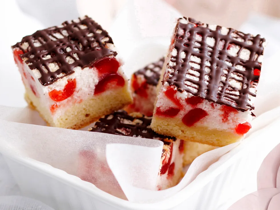 Cherry ripe slice