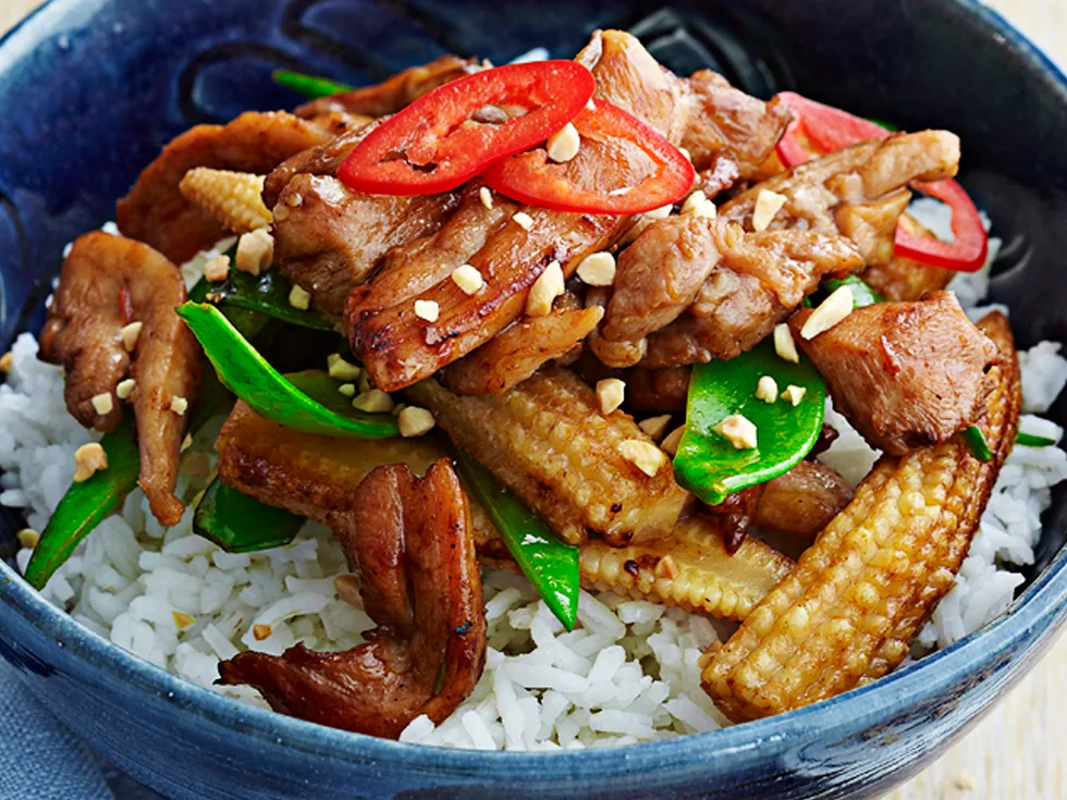 Chicken and corn stir-fry