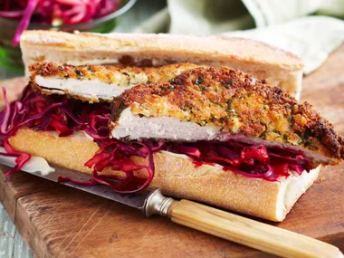 Chicken schnitzel burger