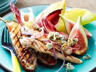 Chicken, eggplant and fig salad