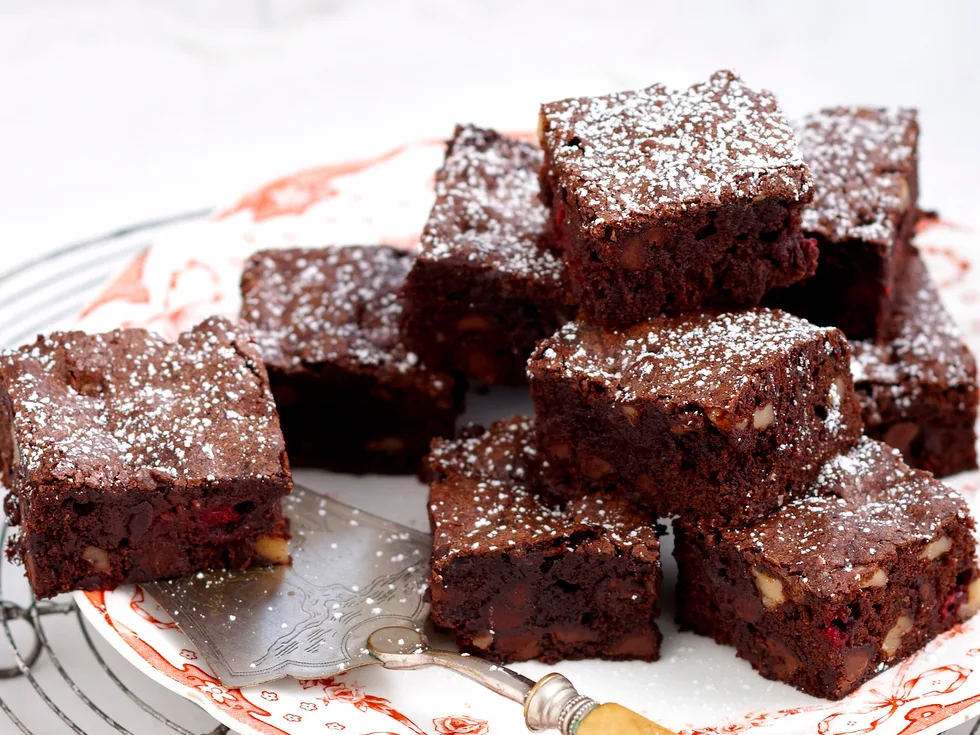 Choc and raspberry brownies