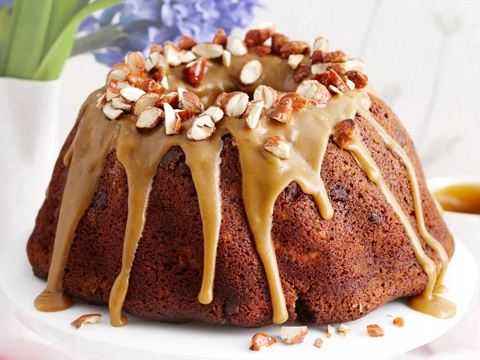 Choc banana and caramel cake