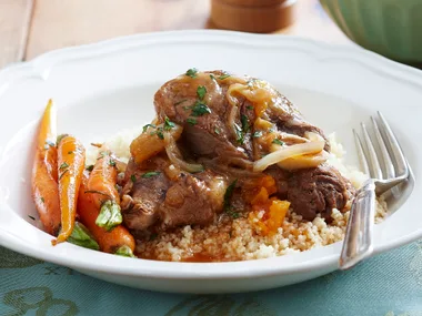 Chump chops with barbecue sauce