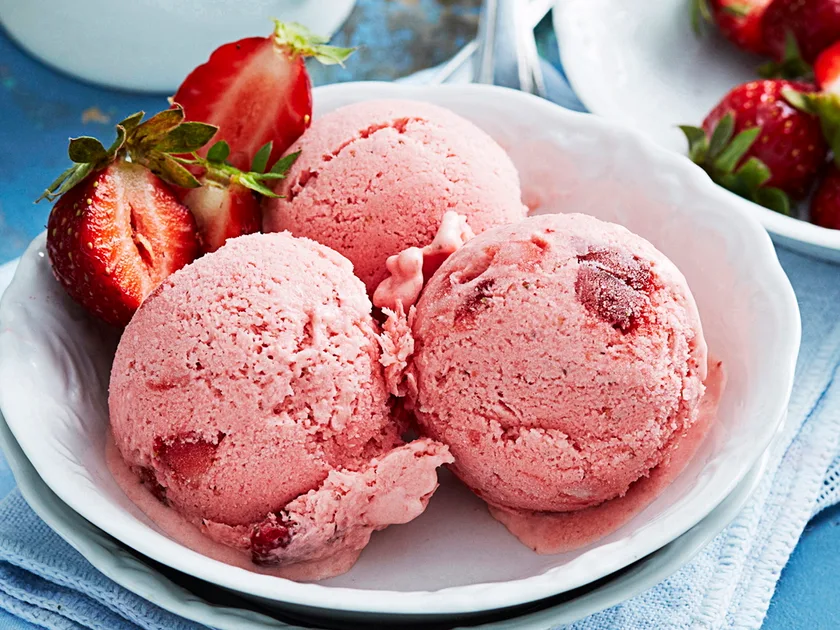 Chunky strawberry ice cream