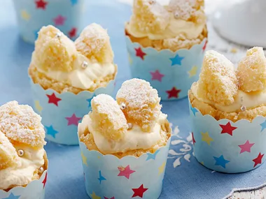 Coconut and passionfruit butterfly cakes