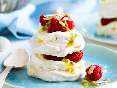 Coconut pavlova stacks