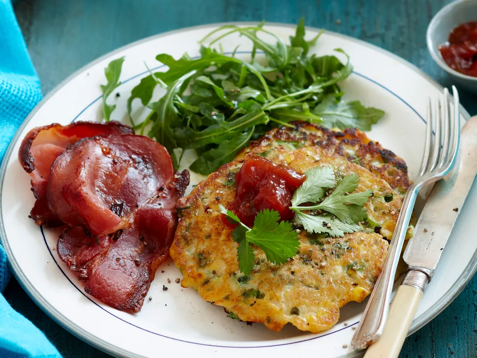 Corn and coriander fritters