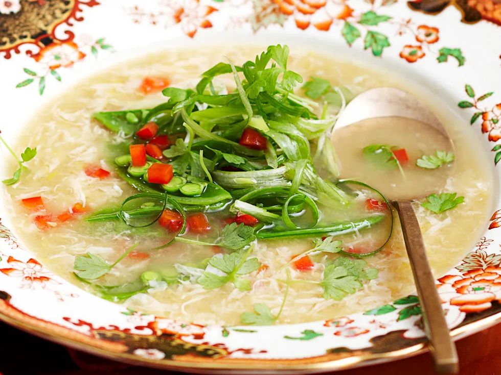 Corn and egg drop soup