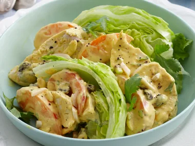 Coronation chicken and apricot salad