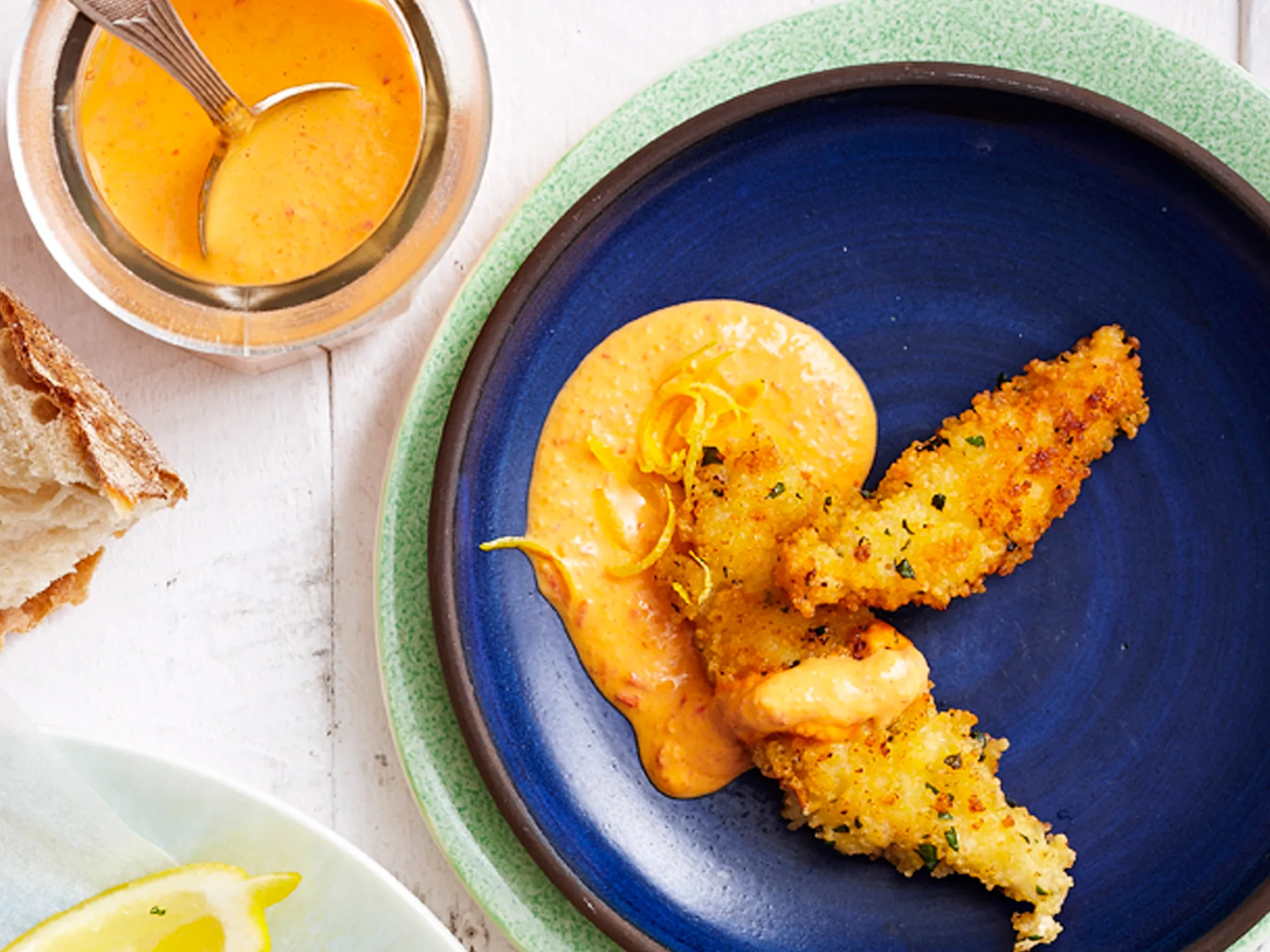 Couscous chicken with chilli yoghurt