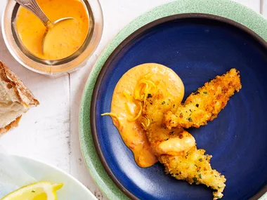 Couscous chicken with chilli yoghurt