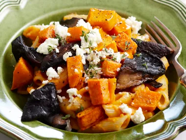 Creamy pumpkin, mushroom and ricotta penne