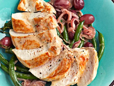 Creamy thyme chicken with grapes