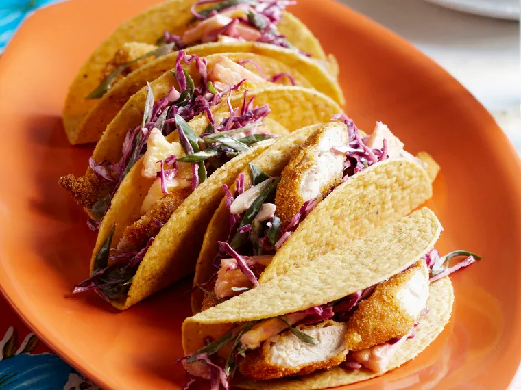 Crispy polenta chicken tacos