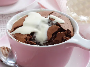 Dark chocolate souffles