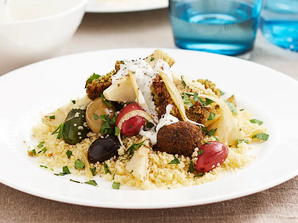 Falafel couscous plate