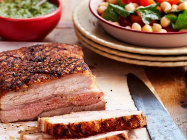 Fennel pork with salsa verde
