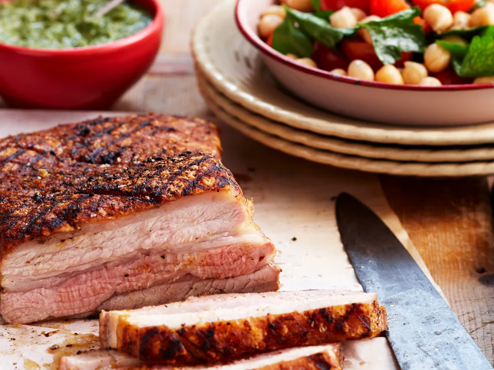 Fennel pork with salsa verde