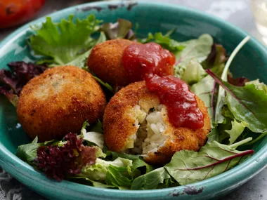 Four cheese risotto cakes