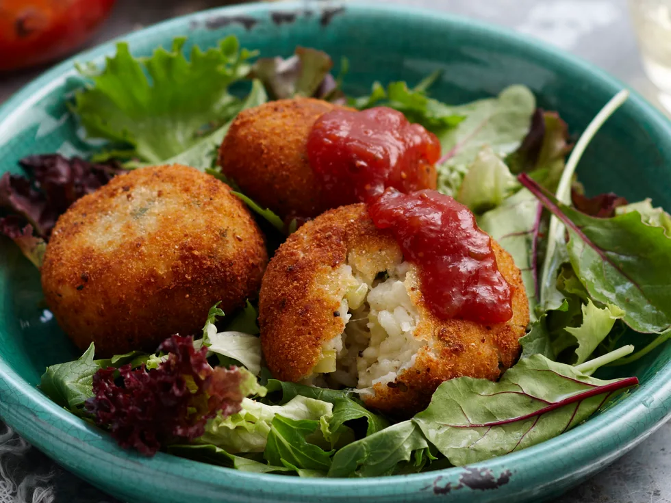 Four cheese risotto cakes