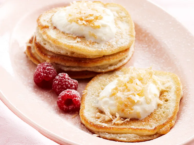 Gluten-free lime and coconut pikelets