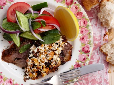Greek-style baked lamb with feta