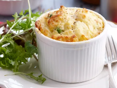 Ham and cheese souffle