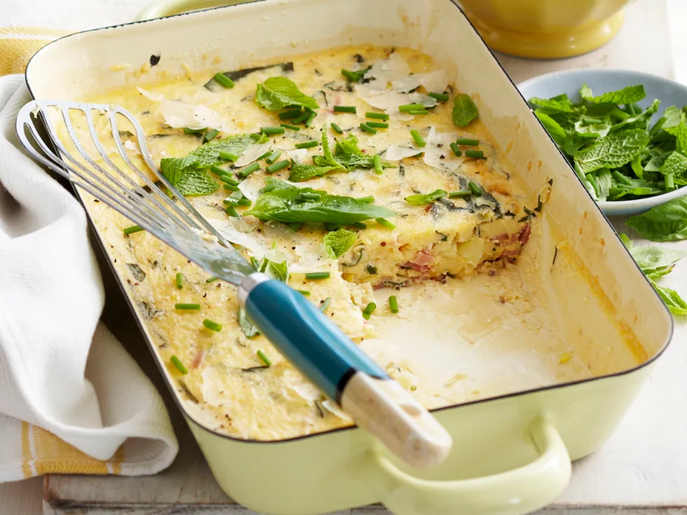Ham, cheese and egg bake