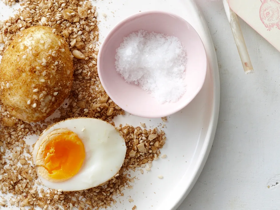 Hazelnut dukkah eggs