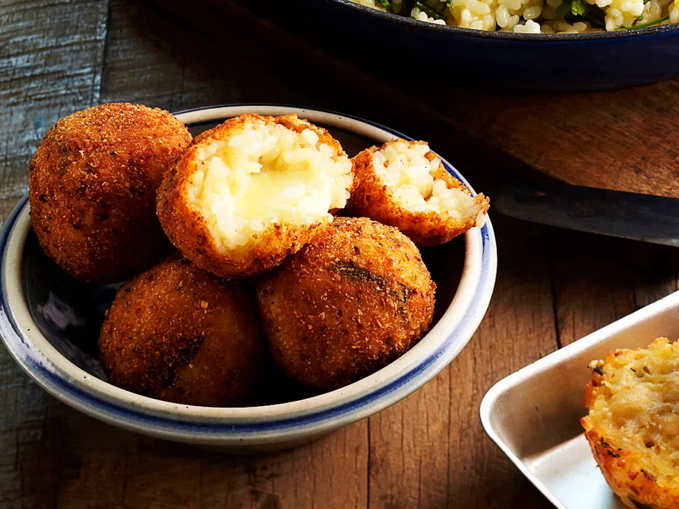 Herb risotto, Arancini, Risotto cakes