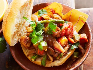 Indian bhaji curry rolls