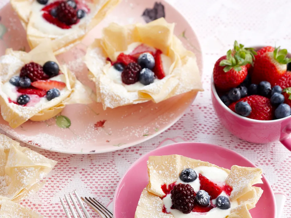 Mixed berry and ricotta tarts